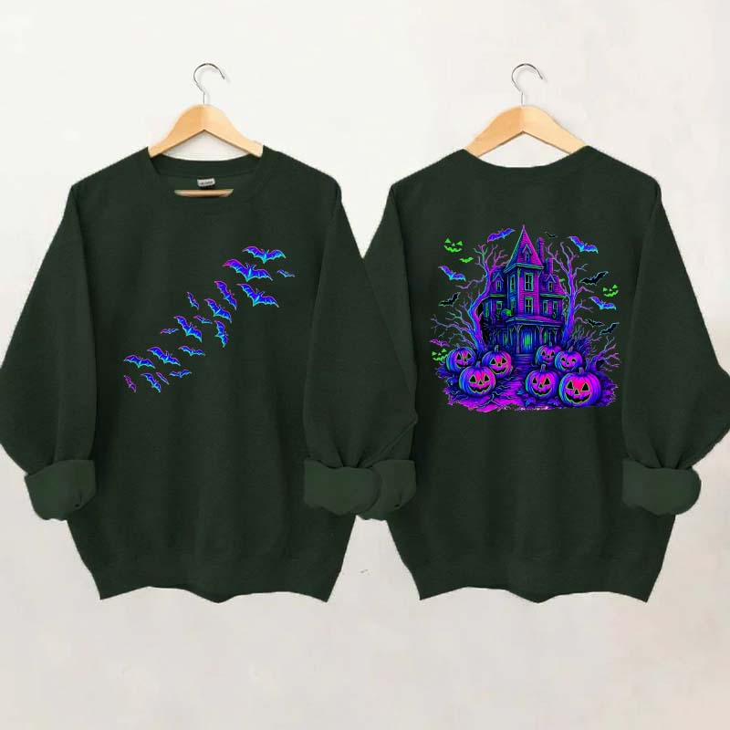 Halloween Haunted House Bats Sweatshirt