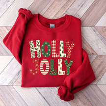Holly Jolly Merry Christmas Tree Floral Sweatshirt