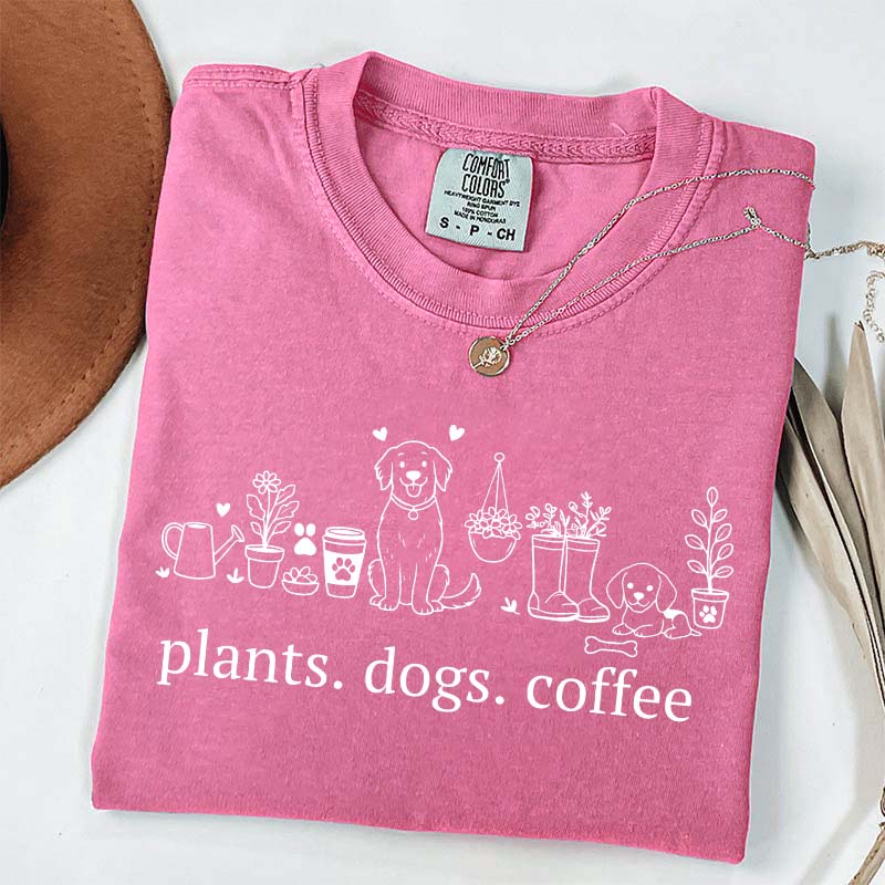 Plant and Dog Lover Summer T-Shirt