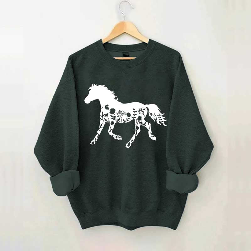 Floral Horse Sweatshirt