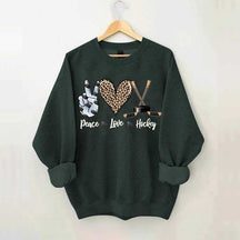 Sports Peace Love Hockey Sweatshirt