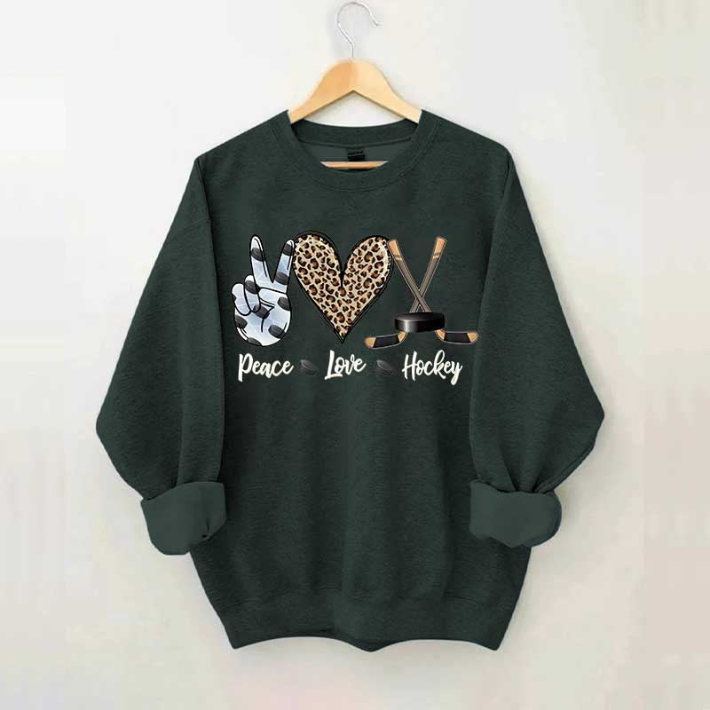 Sports Peace Love Hockey Sweatshirt