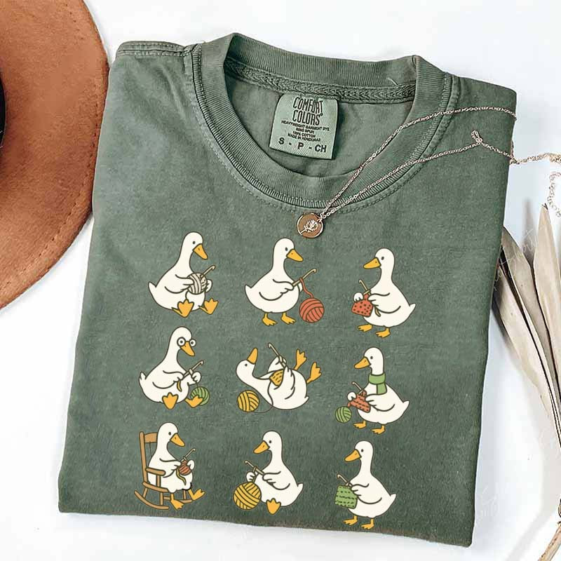 Cute Goose Crocheting T-Shirt