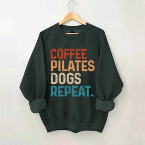 Coffee Pilates Dogs Repeat Sweatshirt