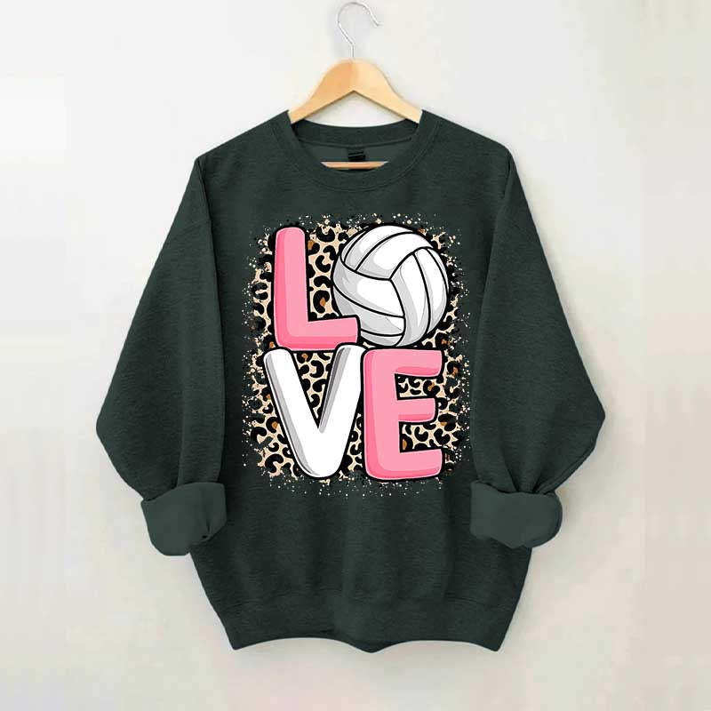 Leopard Print Love Volleyball Sweatshirt