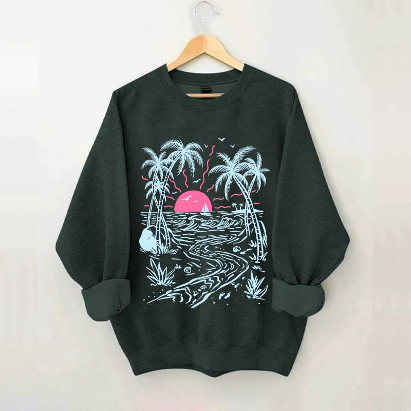 Salty Summer Beach Life Tree Sweatshirt
