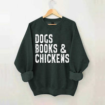 Trendy Dogs Books & Chickens Sweatshirt