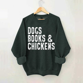Trendy Dogs Books & Chickens Sweatshirt