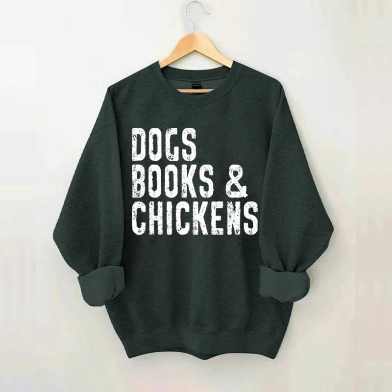 Trendy Dogs Books & Chickens Sweatshirt