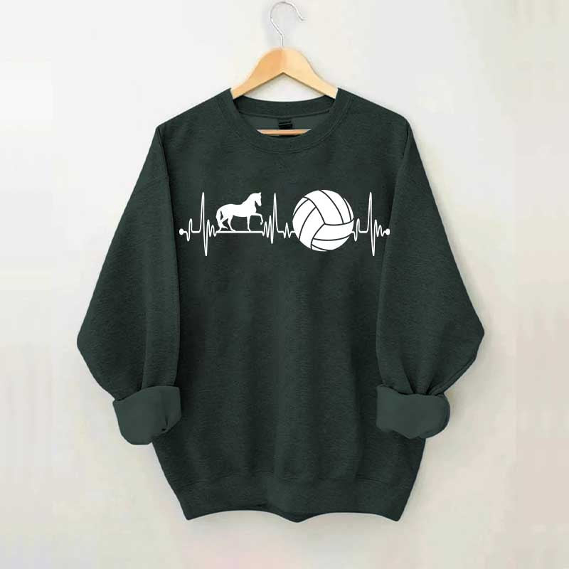 Funny Horse Volleyball Heartbeat Sweatshirt