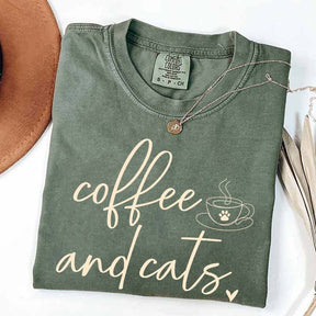 Minimalist Coffee and Cats T-Shirt