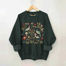 Cottagecore Birds and Flowers  Sweatshirt