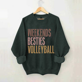 Weekends Besties Volleyball Sweatshirt