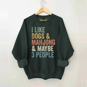 Funny Mahjong and Dogs Sweatshirt