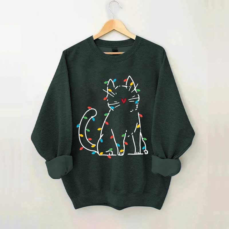 Cat Christmas Lights Sweatshirt