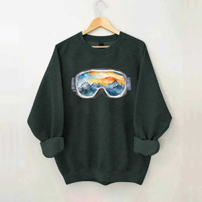 Ski Goggles Watercolor Sweatshirt