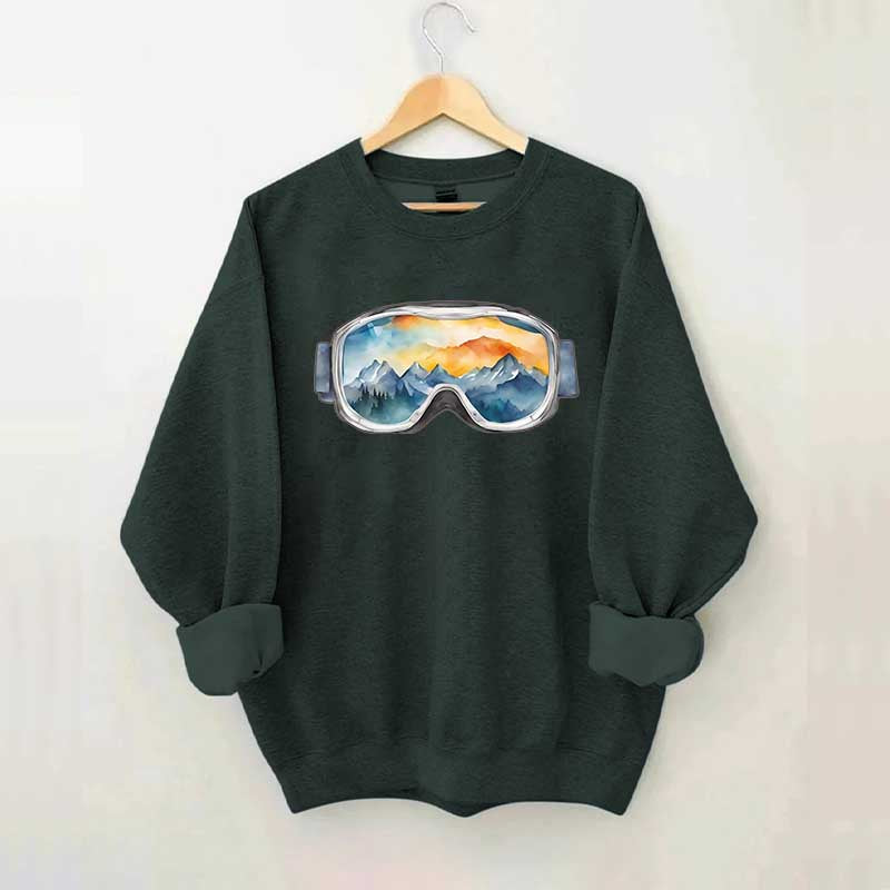 Ski Goggles Watercolor Sweatshirt