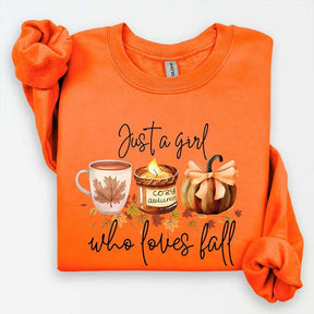 Just A Girl Who Loves Fall Football Coffee Sweatshirt