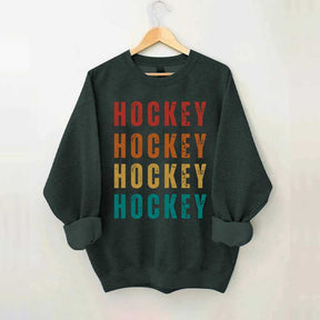 Retro Hockey Text Art Sweatshirt