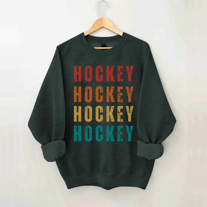 Retro Hockey Text Art Sweatshirt