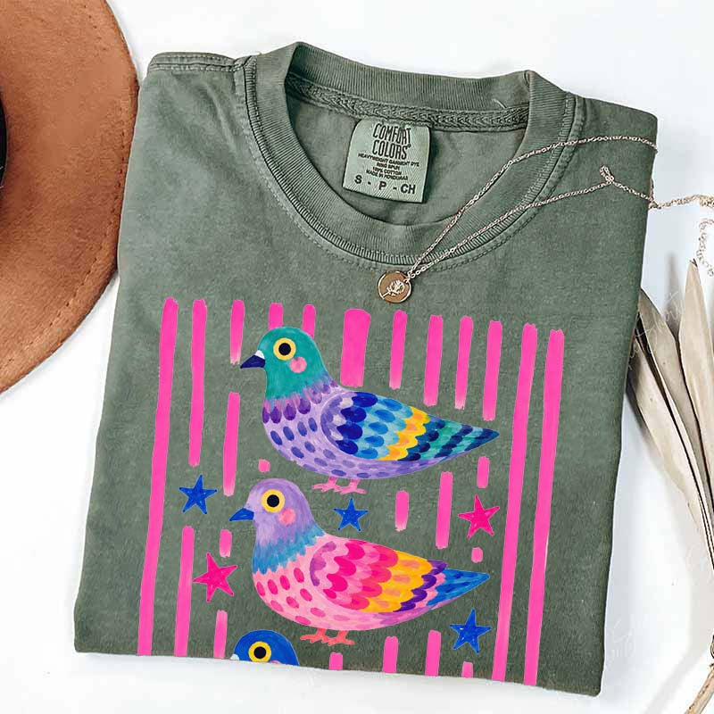 Colorful Pigeon Cute Bird T-Shirt