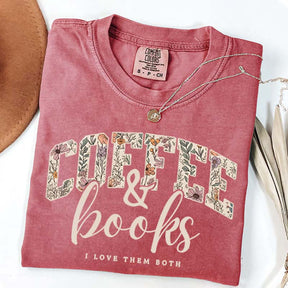 Coffee And Books Floral T-Shirt