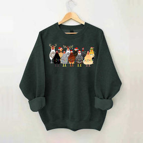 Funny Christmas Holiday Chickens Sweatshirt