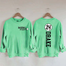 Custom Baseball Name And Number Mom Sweatshirt