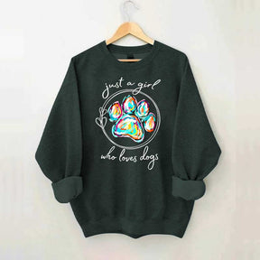 Just a Girl Who Loves Dogs  Animal Lover Sweatshirt
