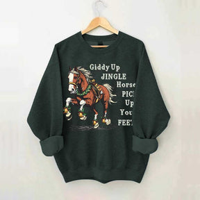 Country Christmas Horse Womens Sweatshirt