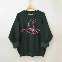 Breast Cancer Awareness Witch Hat Halloween Sweatshirt