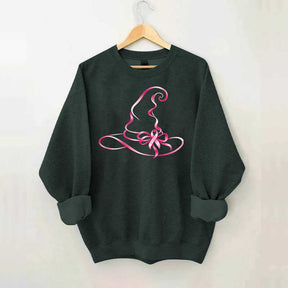 Breast Cancer Awareness Witch Hat Halloween Sweatshirt