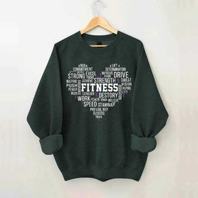 Fitness Word Art Sweatshirt