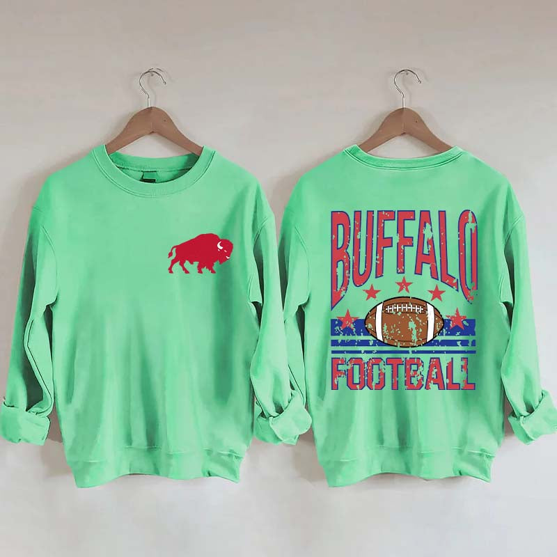 Buffalo Football Vintage Distressed Style Sweatshirt