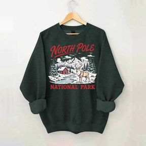 North Pole National Park Retro Christmas Sweatshirt