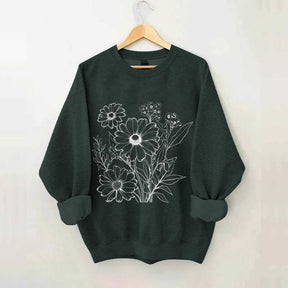 Retro Outline Wildflower Sweatshirt