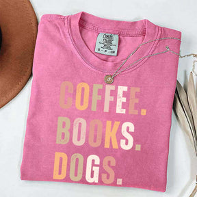 Coffee Books Dogs T-Shirt