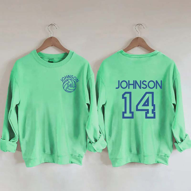 Custom Volleyball Mom Name and Number Sweatshirt