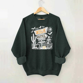 Skellie Motel Funny Halloween Trendy Sweatshirt