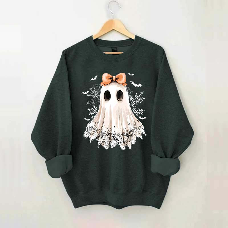 Halloween Lace Ghost Boo Sweatshirt
