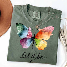 Let It Be Rainbow Butterfly Women T-Shirt
