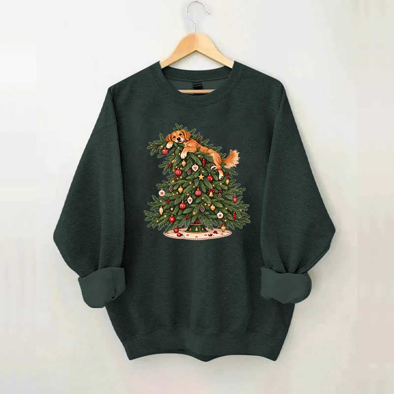 Christmas Tree Dogs Cute Sweatshirt