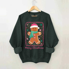 Preppy Gingerbread Merry Christmas Sweatshirt