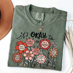 It's Okay Floral Mental Health T-Shirt