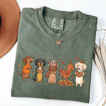 Dachshund Fall Cozy Season Pumpkin T-Shirt