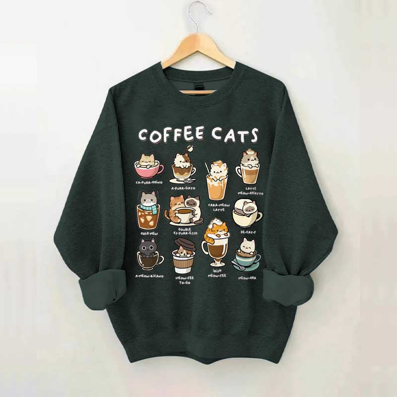 Coffee Cats Caffeine Club Sweatshirt
