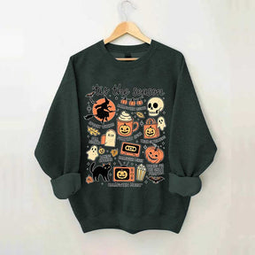 Vintage Women's Pumpkin Witch Graphic Sweatshirt