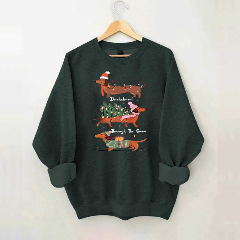 Funny Dachshund Through the Snow Sweatshirt