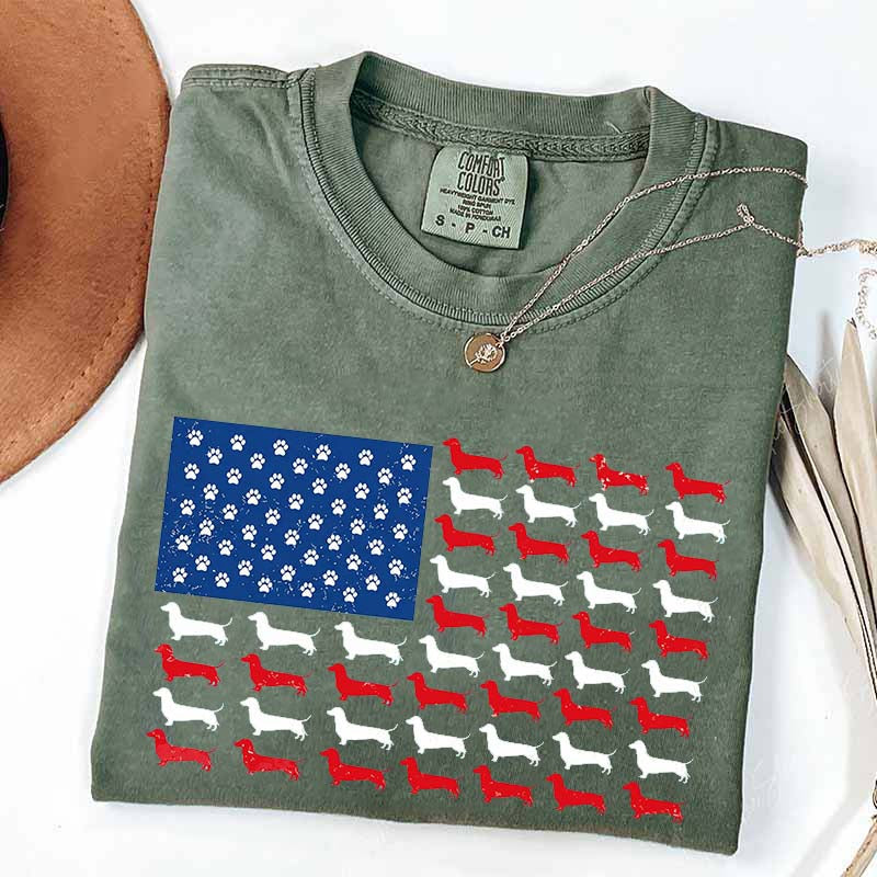 Dachshund American Flag T-Shirt