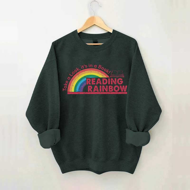 Teacher Reading Rainbow Sweatshirt
